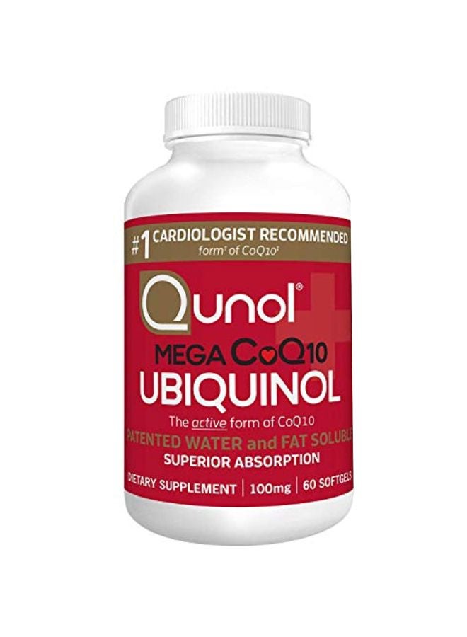 Qunol - Mega CoQ10 Ubiquinol Dietary Supplement - 60 Softgels - Image 1