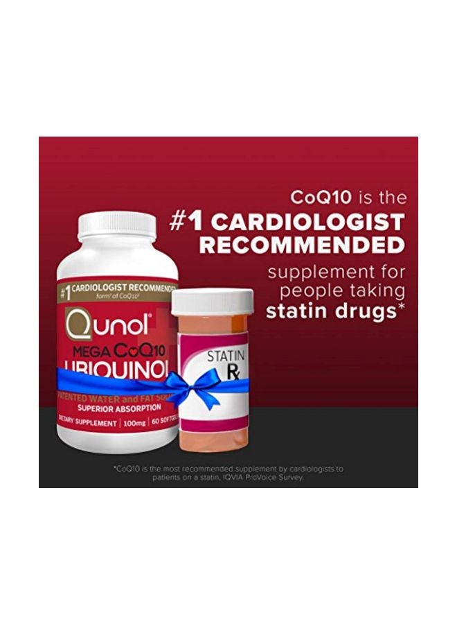 Qunol - Mega CoQ10 Ubiquinol Dietary Supplement - 60 Softgels - Image 1