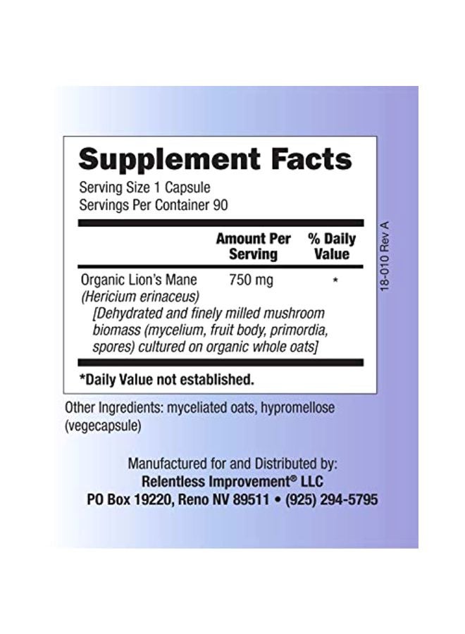 Relentless Improvement Lion's Mane Full-Spectrum Hericium Erinaceus - Image 3