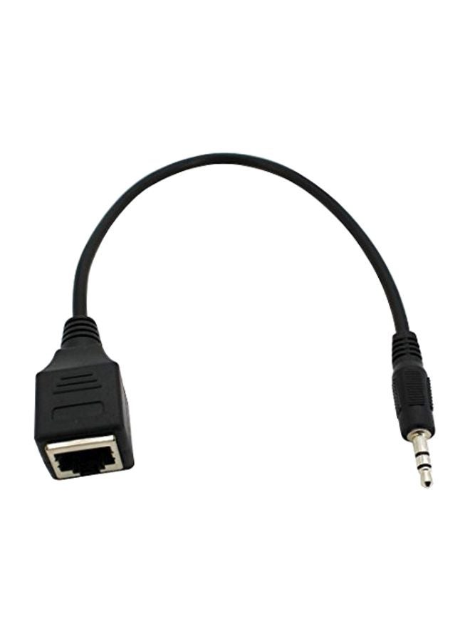 شاين كي كابل صوت إلى محول إيثرنت بمقبس RJ45 أسود - Image 1