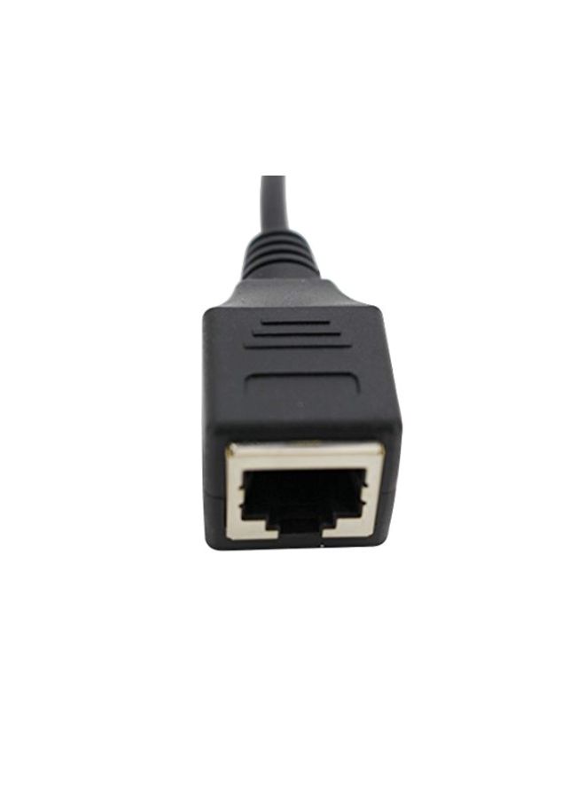 شاين كي كابل صوت إلى محول إيثرنت بمقبس RJ45 أسود - Image 2