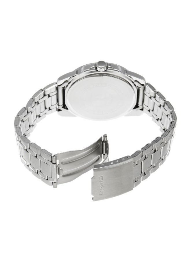 كاسيو ساعة يد بعقارب وسوار من الإستانلس ستيل طراز MTP-1314D-7AVDF - 45 مم - فضي للرجال - Image 2