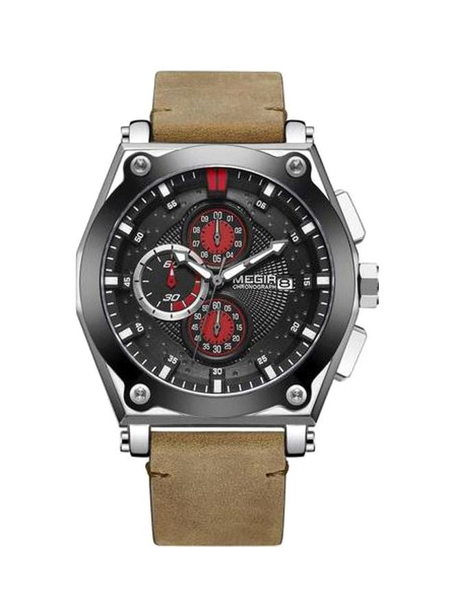 MEGIR - men Water Resistant Chronograph Watch ML2098GS-BKBN-1 - Image 1