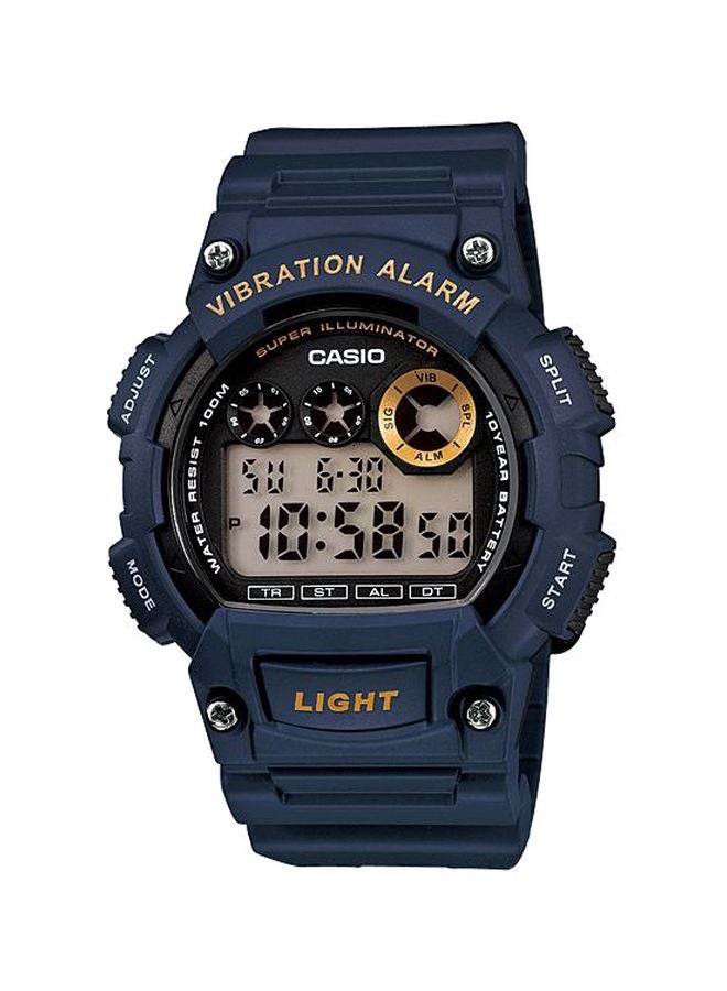 كاسيو ساعة يد رقمية مقاومة للماء طراز W-735H-2A - قياس 51 مم - لون أزرق للرجال - Image 1