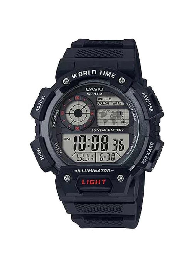 كاسيو ساعة يد رقمية مقاومة للماء طراز AE-1400WH-1AVDF - 51 مم - أسود للرجال  - Image 1