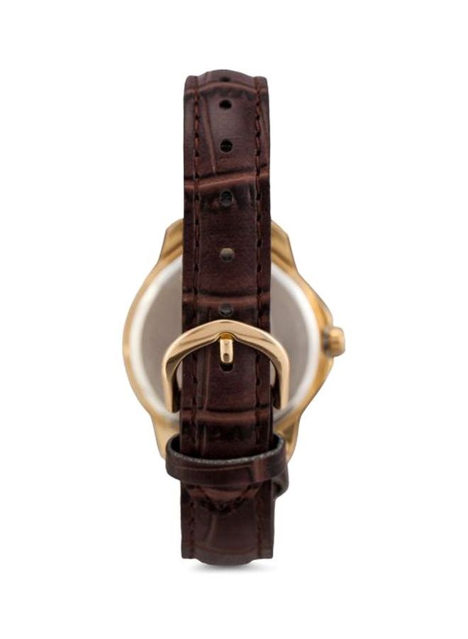 كاسيو ساعة يد بعقارب وسوار من الجلد طراز LTP-V004GL-9A - قياس 30 مم - لون بني للنساء - Image 2