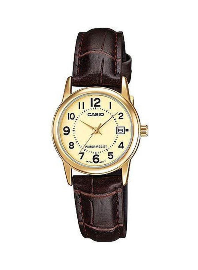 CASIO Women's Leather Analog Watch LTP-V002GL-9B - 31 mm - Brown - Image 1