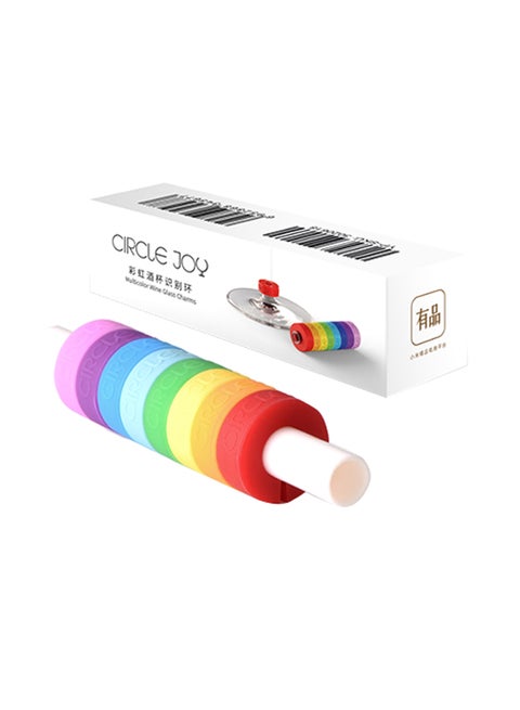 8-Piece Identification Markers Red Wine Foodgrade Range Set Multicolour 0.1kg