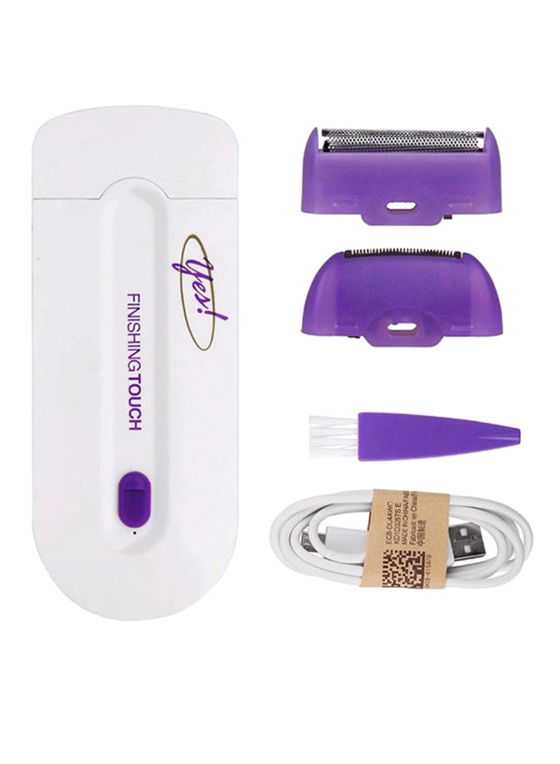 Rechargeable Painless Touch Laser Epilator White/Purple 12cm