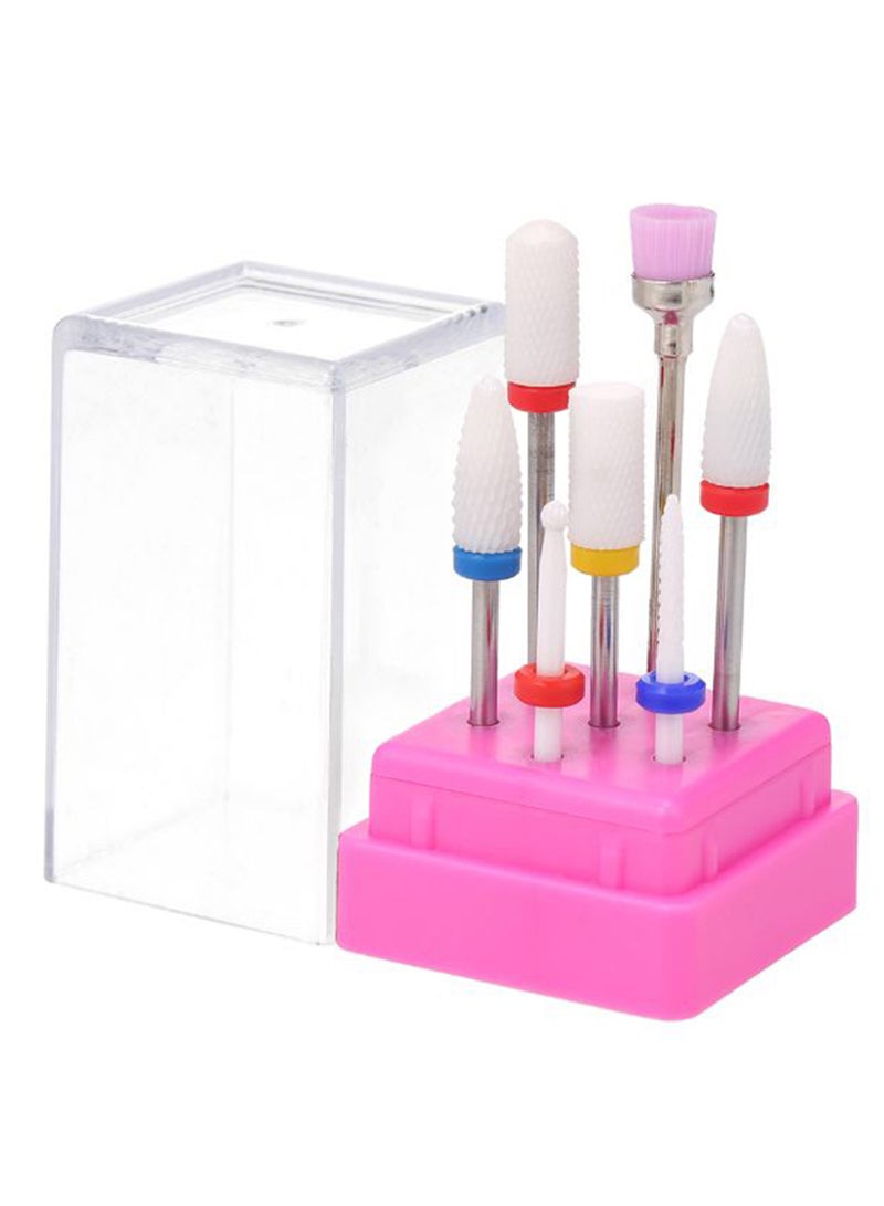 7-Piece Pedicure And Manicure Nail Drill Bit Kit Multicolour 6.2cm