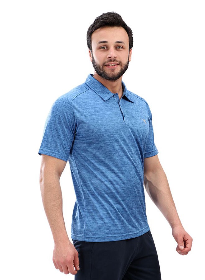 ديادورا تيشيرت بولو بأكمام قصيرة لون أزرق مموَّج  - Image 2