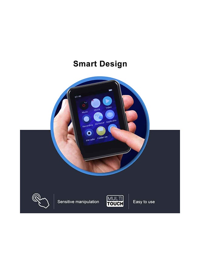 BENJIE Bluetooth MP3 Full Touch Screen Music Player V6556 Black  - Image 3