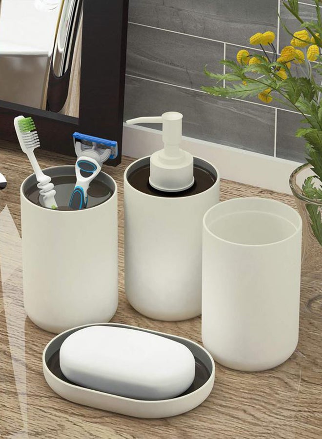 Story@Home - 4-Piece Bathroom Accessories Set Mud Brown 16.3x16x15.5cm - Image 1