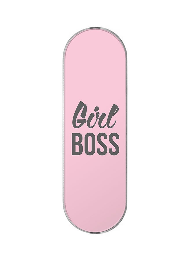 Stylizedd 3-In-1 Universal Mobile Phone Grip Holder Girl Boss (Pink)  - Image 1