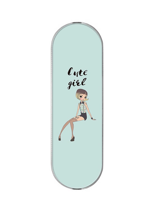 Stylizedd 3-In-1 Universal Mobile Phone Grip Holder Shy Cute Girl - Image 1