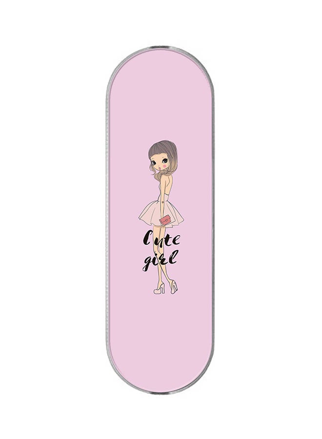 ستايلايزد مسند بمقبض يونيفرسال 3 في 1 للموبايل عبارة "Coy Cute Girl" - Image 1