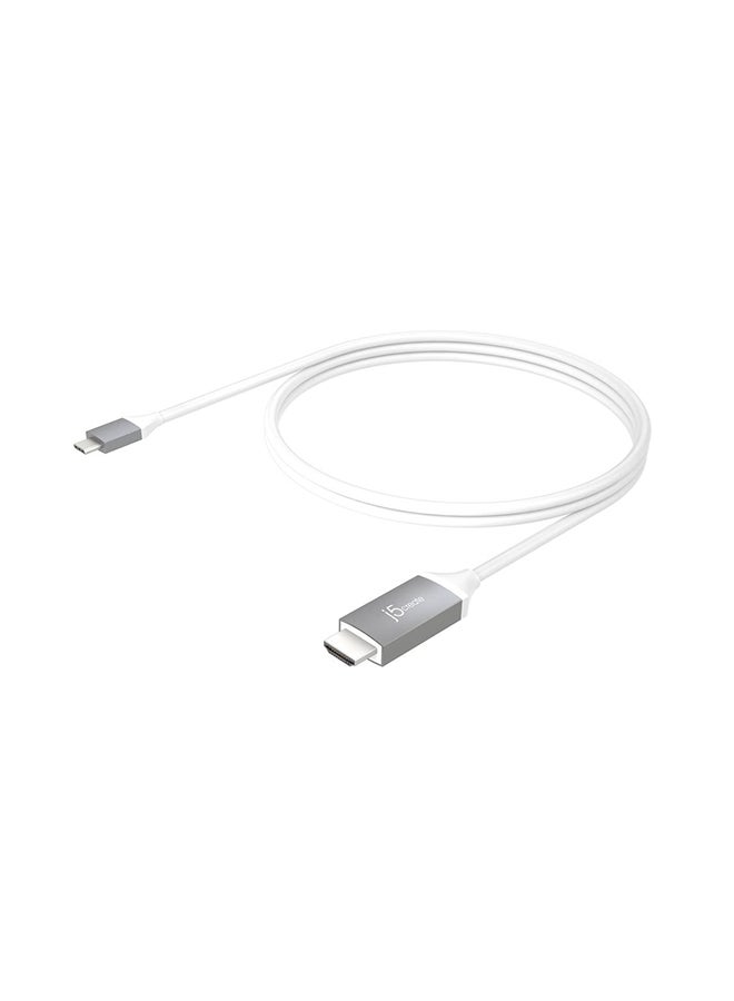 j5create USB-C To 4K HDMI Cable Grey/White  - Image 1