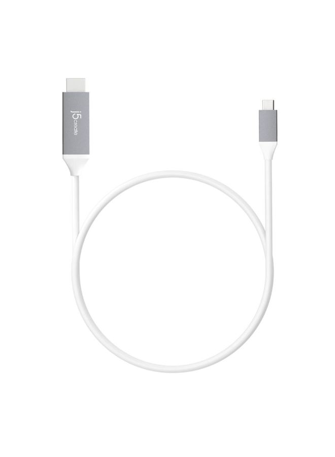 j5create USB-C To 4K HDMI Cable Grey/White  - Image 3