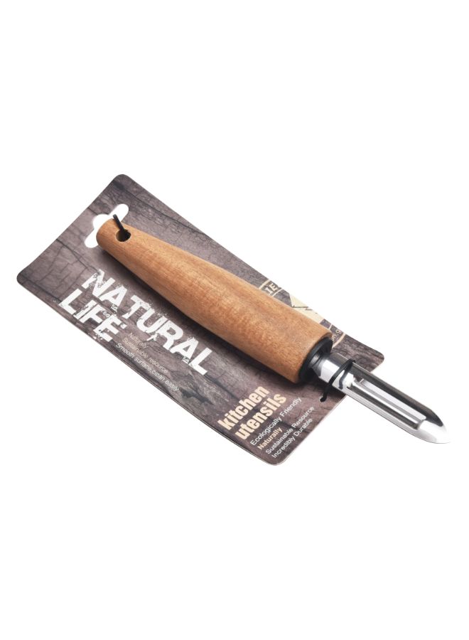 Natural Life Stainless Steel Peeler Silver/Brown - Image 2