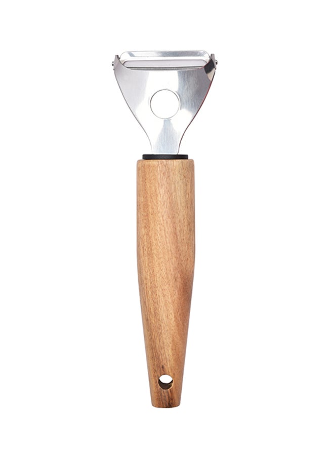 Natural Life Stainless Steel Peeler Silver/Brown 18.6 x 5.5 x 1.7cm - Image 1