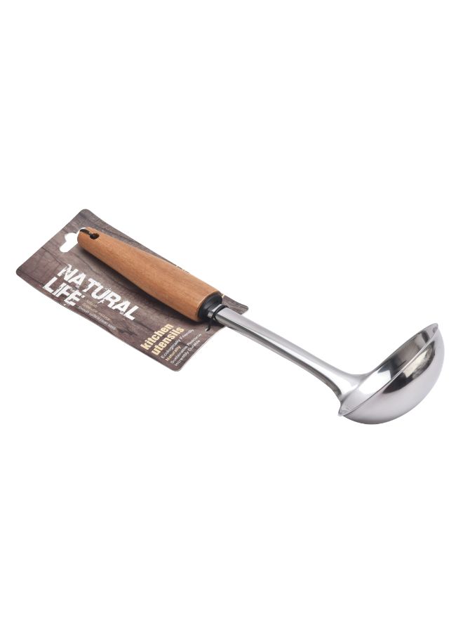 Natural Life Stainless Steel Soup Ladle Silver/Brown 30 x 8.6 x 7cm  - Image 2