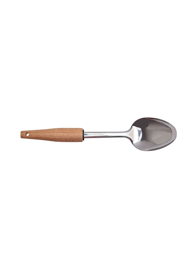 Natural Life Stainless Steel Serving Spoon Silver/Brown 31.8 x 7.2 x 5cm  - Image 1