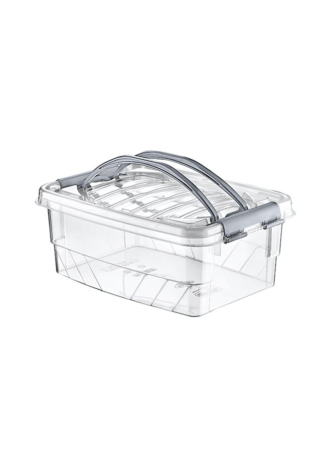 Hobby Life Rectangular Shape Handy Storage Box Tranparent/Silver Handle 