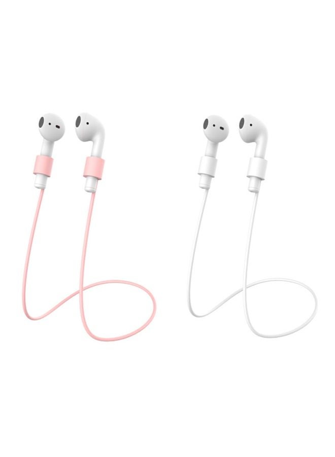 Generic - 7-Piece Earphones Protective Case Kit For Apple AirPods 1/2 Pink/White - Image 1