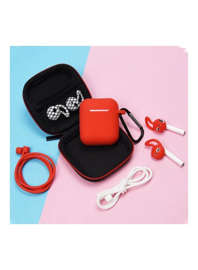 Generic - 7-Piece Earphones Protective Case Kit For Apple AirPods 1/2 Pink/White - Image 1