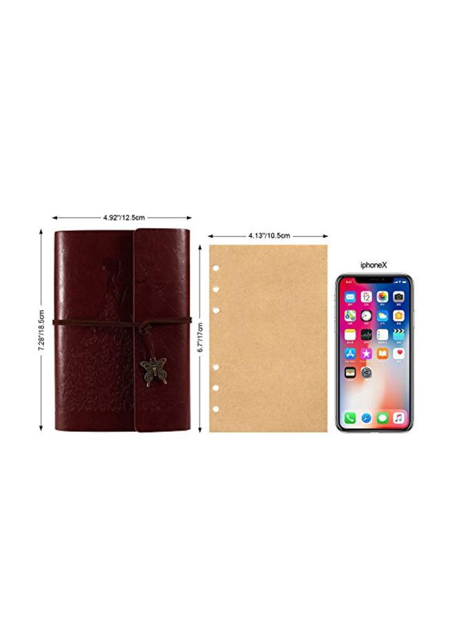 MaleDen - A6 Leather Bound Journal Notebook Brown - Image 1