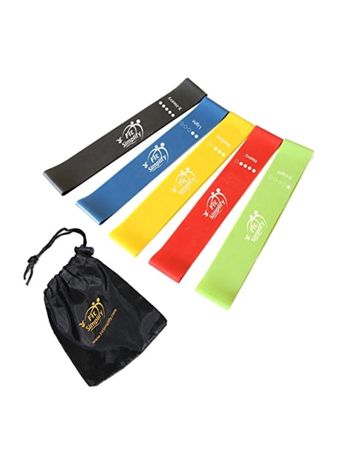 Fit Simplify 5-Piece Resistance Loop Exercise Band 12x2inch - Image 1