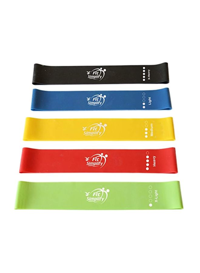 Fit Simplify 5-Piece Resistance Loop Exercise Band 12x2inch - Image 2
