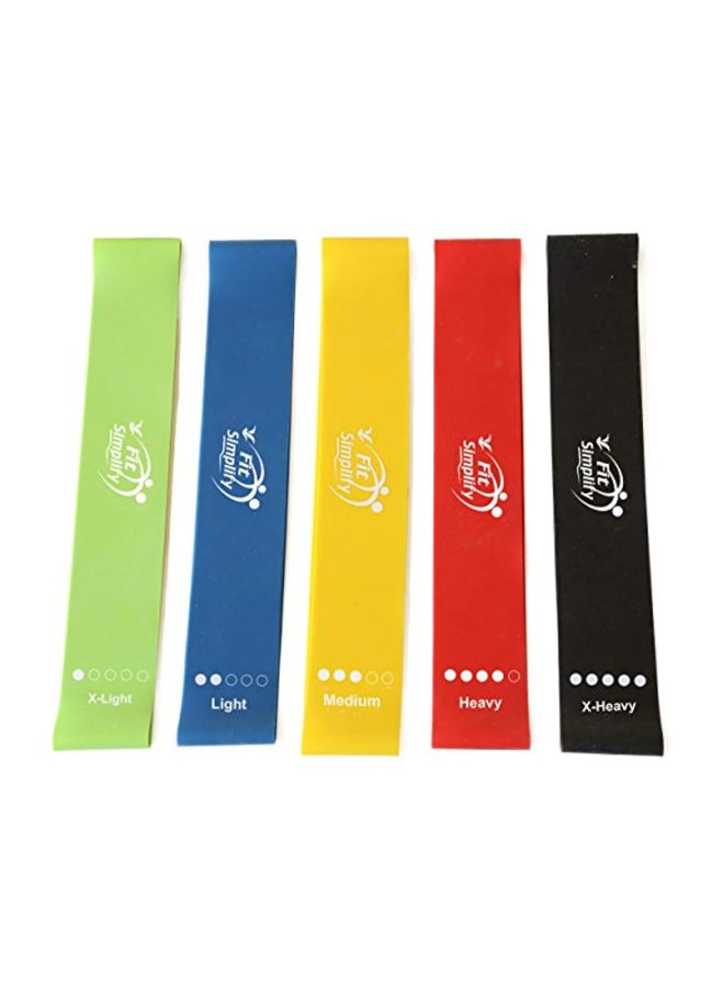 Fit Simplify 5-Piece Resistance Loop Exercise Band 12x2inch - Image 3