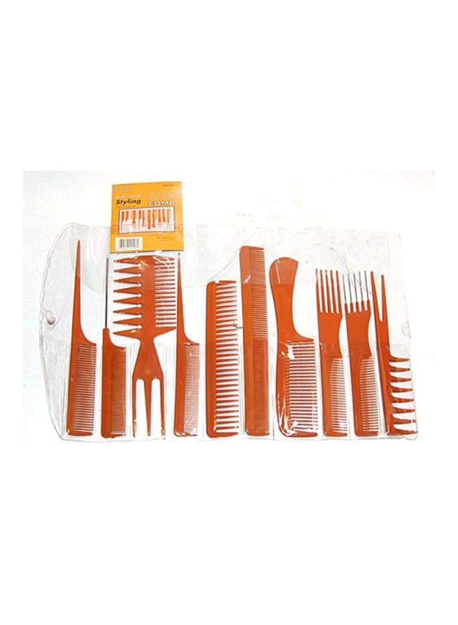 10-Piece Professional Styling Comb Set Black - Image 2