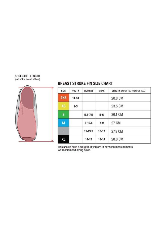 speedo - Pair Of Biofuse Breaststroke Swimming Fins Orange XXS - Image 1