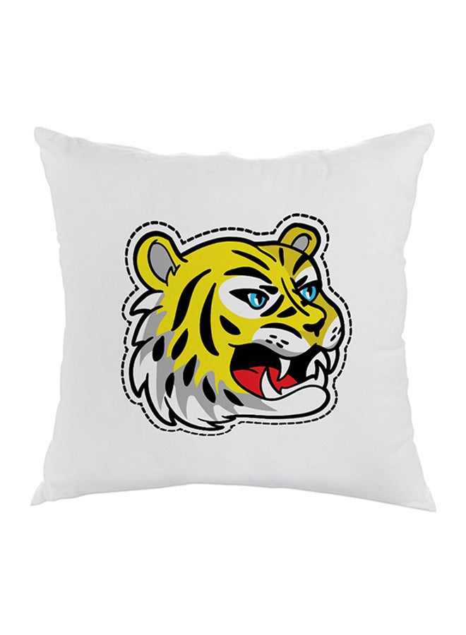 Decorative Square Shaped Throw Pillow White 40 x 40cm