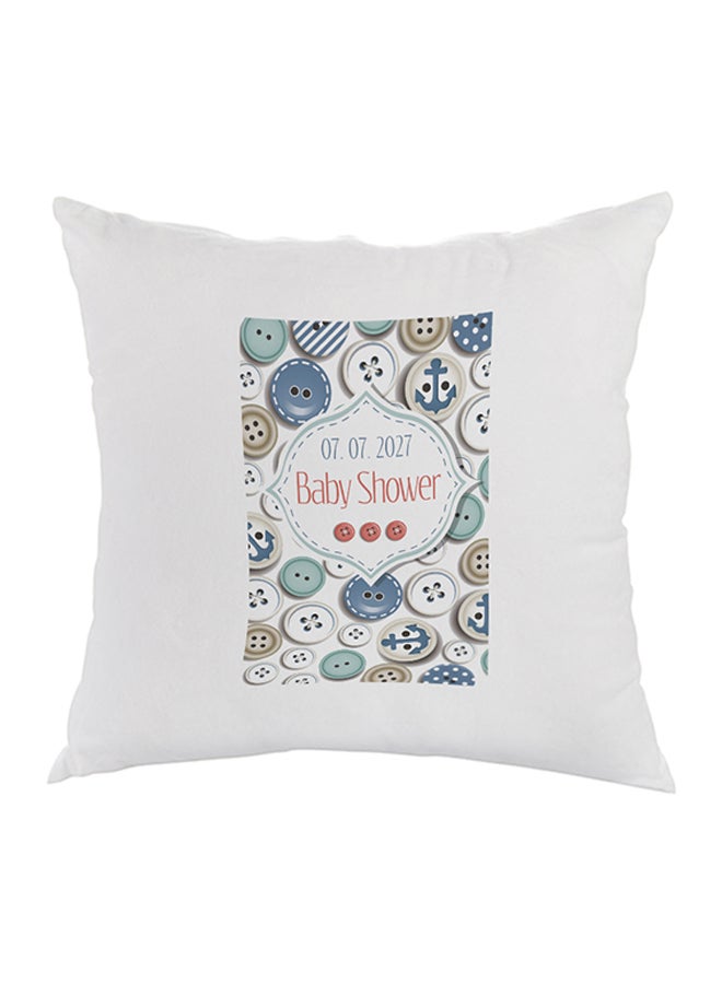 Decorative Square Shaped Throw Pillow White 40 x 40cm