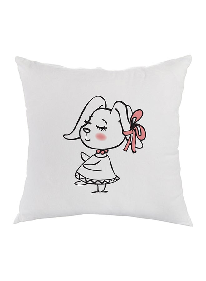 Decorative Square Shaped Throw Pillow White 40 x 40cm