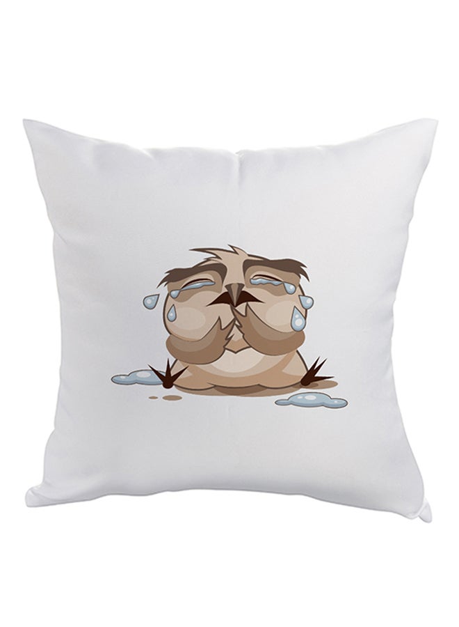 Comfortable Square Shaped Throw Pillow White/Brown/Blue 40 x 40cm