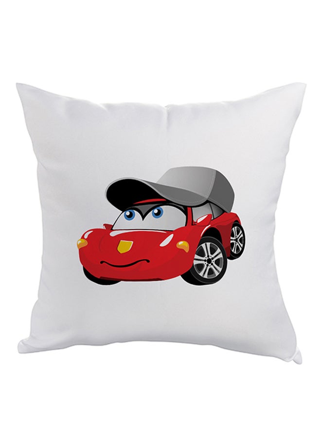 Decorative Square Shaped Throw Pillow White 40 x 40cm