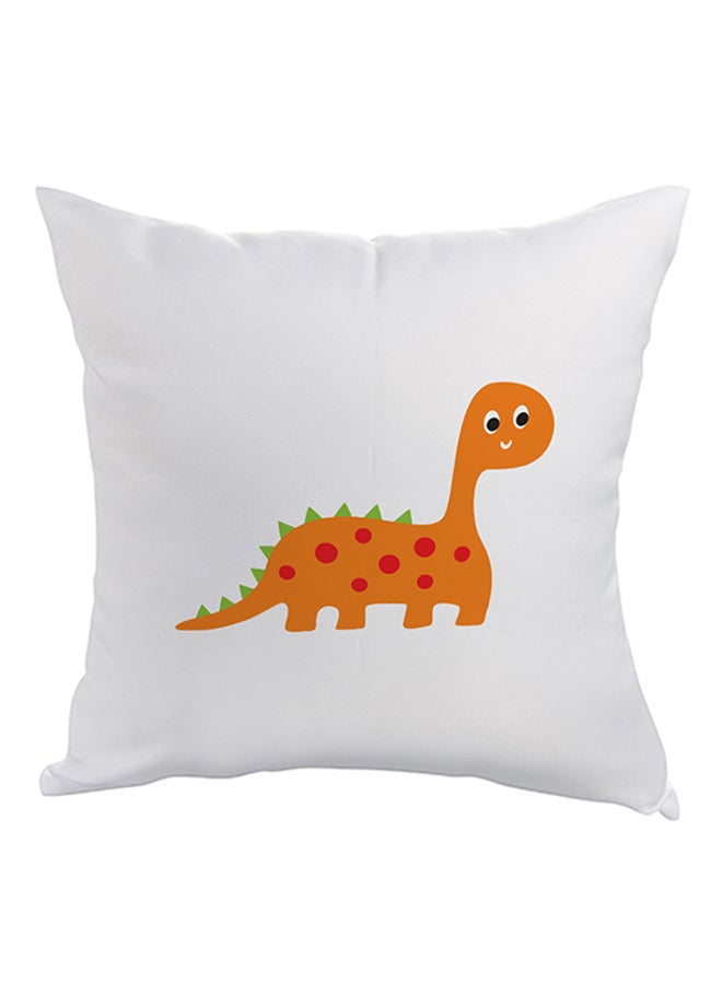 وسادة ديكور مريحة مربعة الشكل أبيض/برتقالي 40x40سم