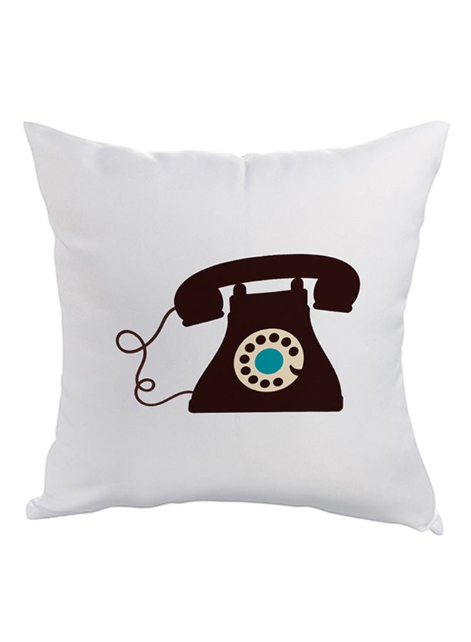 Decorative Square Shaped Throw Pillow White 40 x 40cm