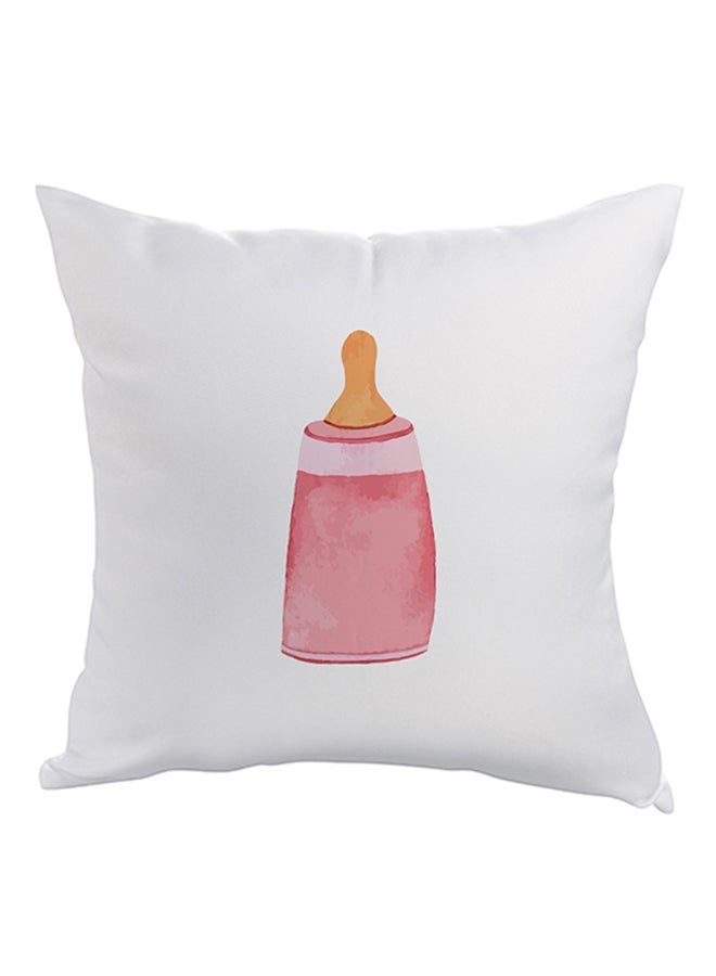 Decalac Comfortable Square Shaped Throw Pillow White/Red/Orange 40 x 40cm