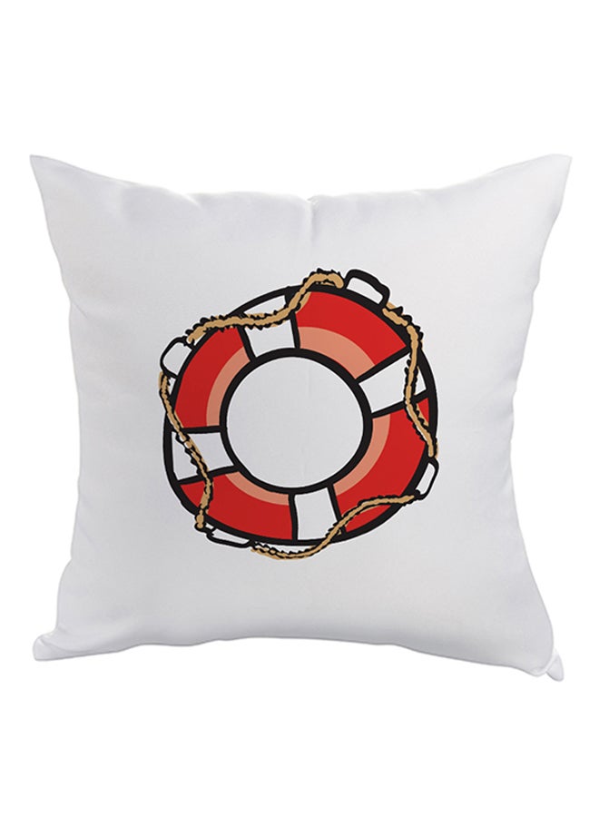 Tube Printed Comfortable Throw Pillow White/Red/Black 40 x 40cm