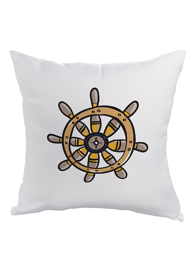 Decorative Square Shaped Throw Pillow White 40 x 40cm