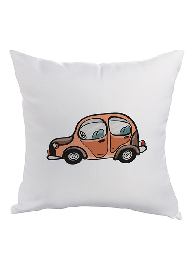 Decorative Square Shaped Throw Pillow White 40 x 40cm