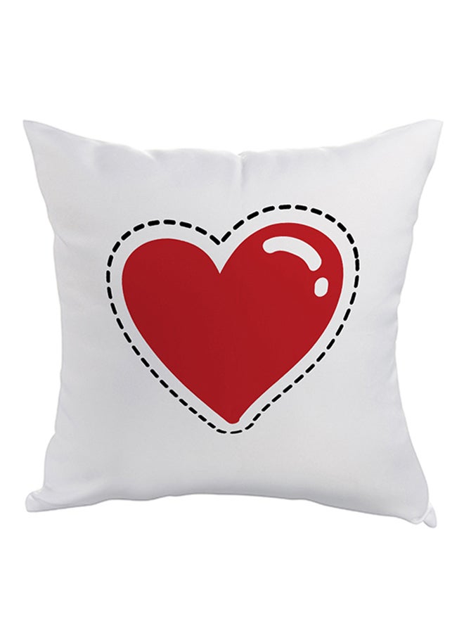 وسادة ديكور مريحة مربعة الشكل أبيض/أحمر 40 x 40سم