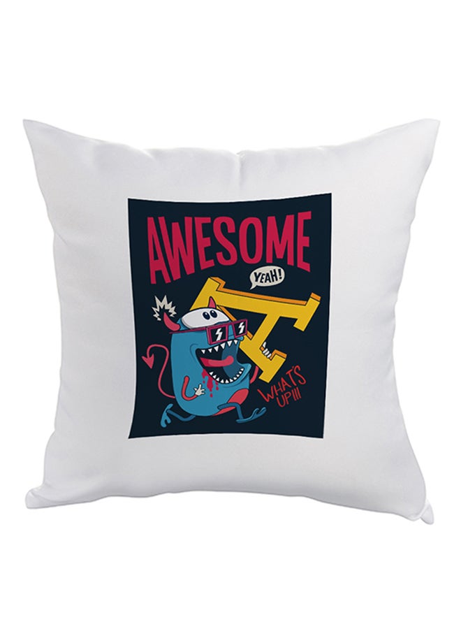 Decorative Square Shaped Throw Pillow White 40 x 40cm