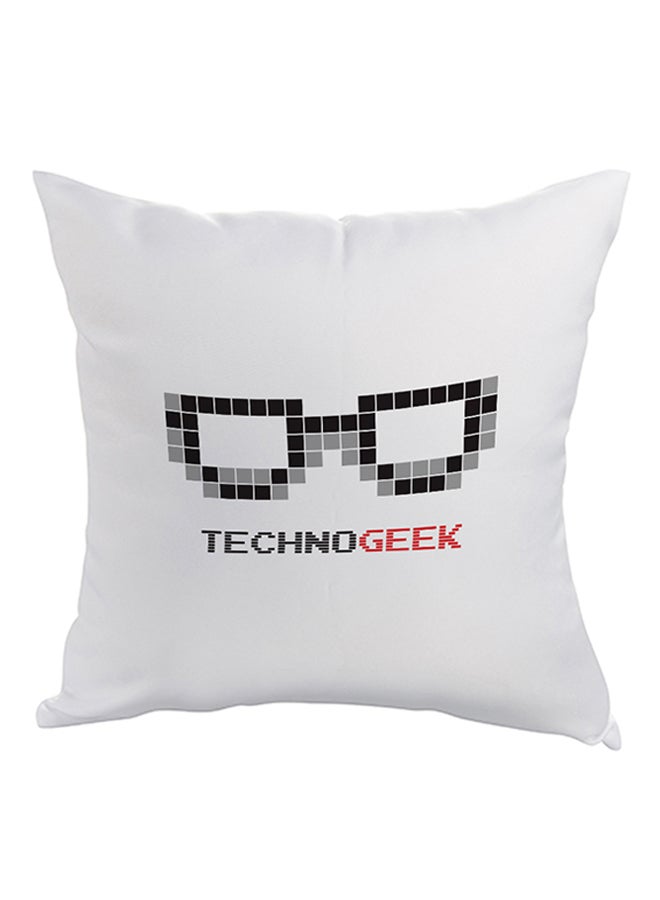 Decorative Square Shaped Throw Pillow White 40 x 40cm