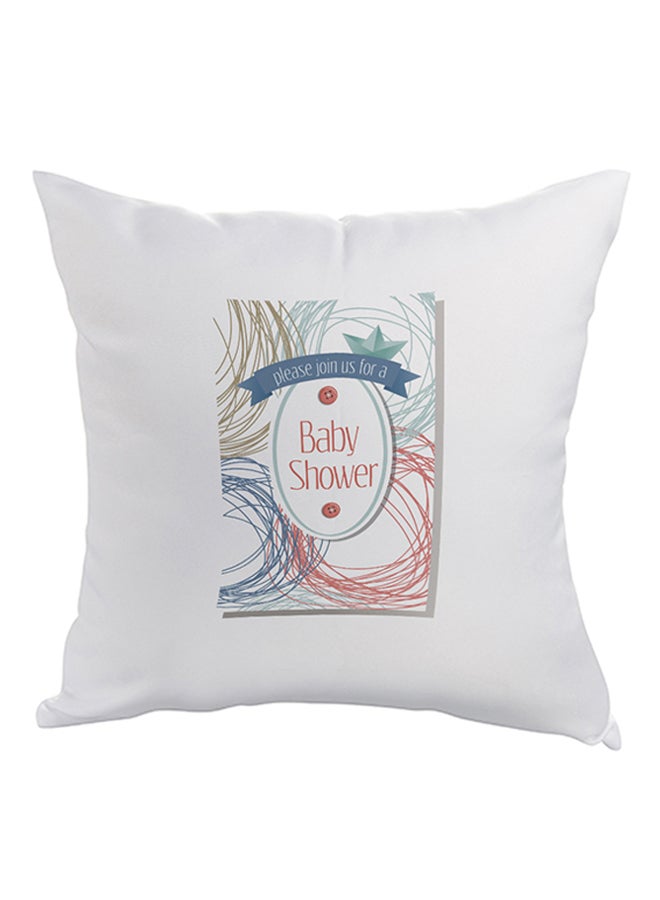 Decorative Square Shaped Throw Pillow White 40 x 40cm